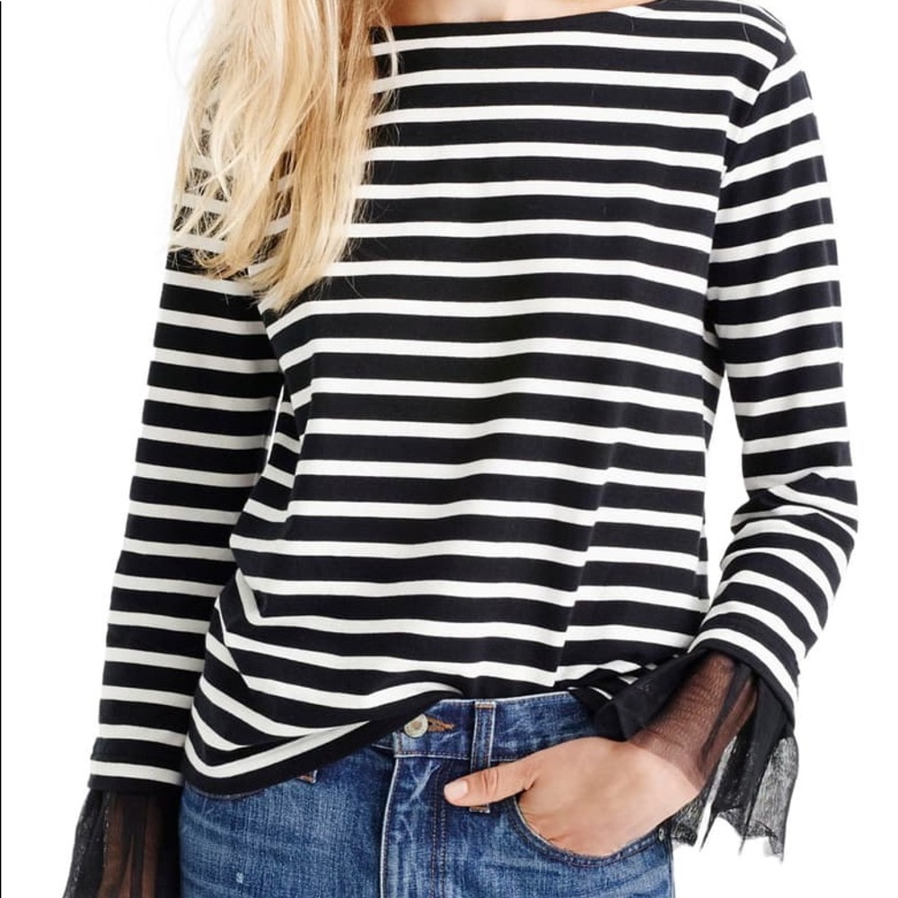 J Crew Toile Sleeve Top